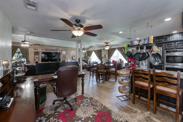 365 Stanford Ave, Clovis, CA 93611 - office featuring a ceiling fan and recessed lighting