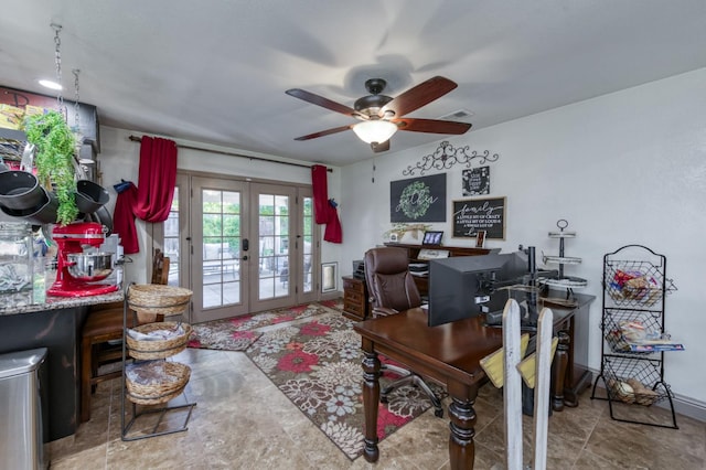 365 Stanford Ave, Clovis, CA 93611 - office space featuring french doors and ceiling fan