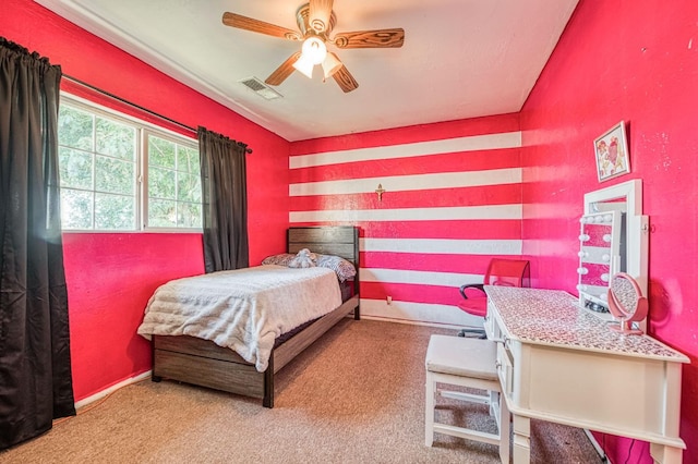 1830 Valeria St, Dos Palos, CA 93620 - bedroom with carpet floors and a ceiling fan