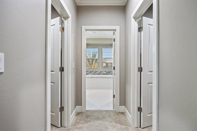 7160 W Dovewood Ln, Fresno, CA 93723 - hallway featuring light carpet and baseboards