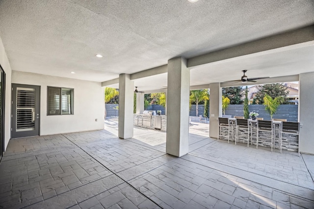 7160 W Dovewood Ln, Fresno, CA 93723 - view of patio / terrace featuring area for grilling and a ceiling fan