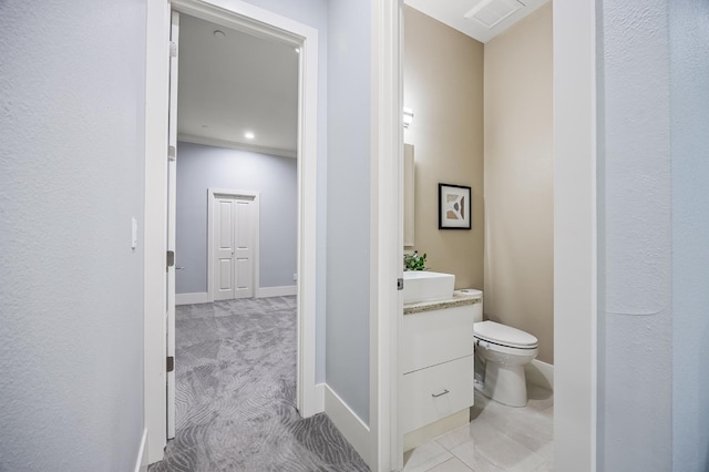 7160 W Dovewood Ln, Fresno, CA 93723 - half bath featuring vanity and toilet
