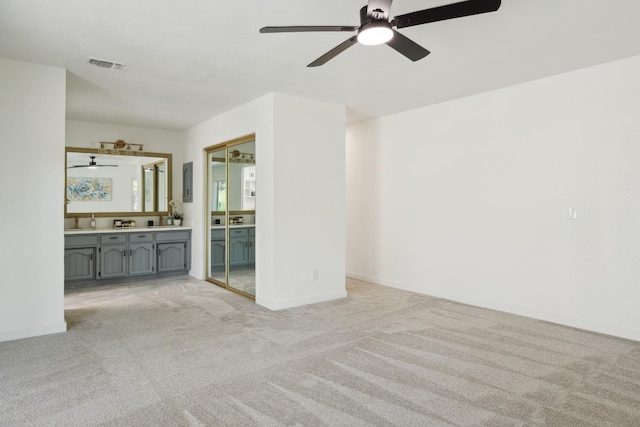 9098 San Gabriel Rd, Atascadero, CA 93422 - unfurnished living room with ceiling fan and light carpet