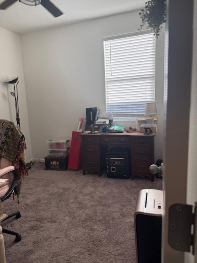 6908 E Castle Ave, Fresno, CA 93727 - office with ceiling fan and carpet flooring