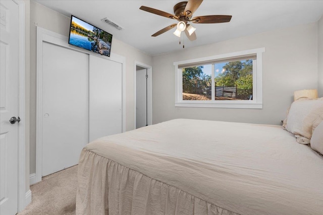 27762 Twin Ponds Rd, Clovis, CA 93619 - bedroom featuring carpet flooring, a closet, and ceiling fan