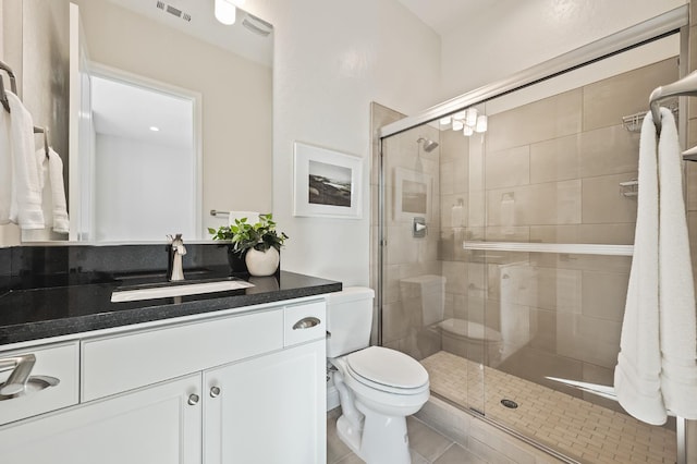 998 Highland Rd W, Madera, CA 93636 - full bath with vanity, a shower stall, and tile patterned flooring