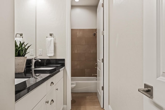 998 Highland Rd W, Madera, CA 93636 - bathroom with double vanity, tile patterned floors, and  shower combination