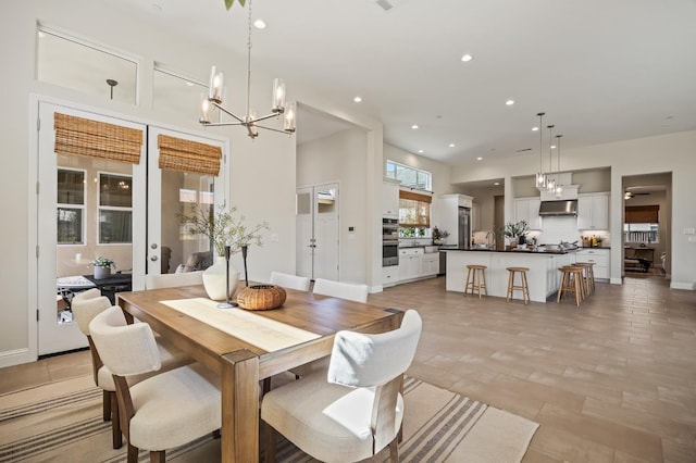 998 Highland Rd W, Madera, CA 93636 - dining room featuring a chandelier and recessed lighting