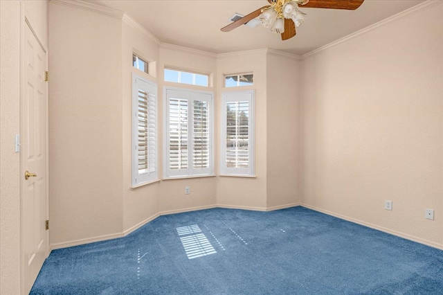 431 S Fowler Ave, Fresno, CA 93727 - carpeted spare room with a ceiling fan and crown molding