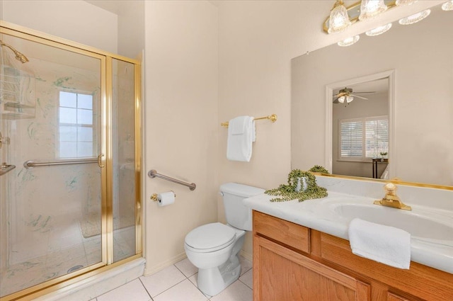 431 S Fowler Ave, Fresno, CA 93727 - full bathroom featuring healthy amount of natural light, tile patterned flooring, vanity, and a stall shower