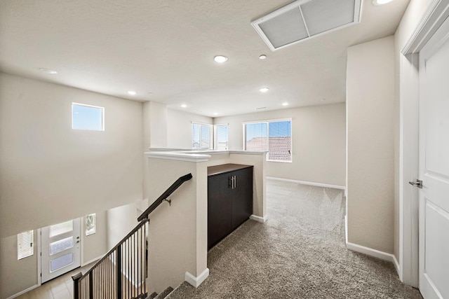 503 Cathedral Ct S, Madera, CA 93636 - corridor featuring an upstairs landing, healthy amount of natural light, recessed lighting, and light carpet