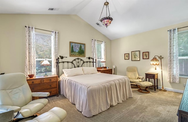 4632 W Minarets Ave, Fresno, CA 93722 - bedroom with carpet flooring and vaulted ceiling