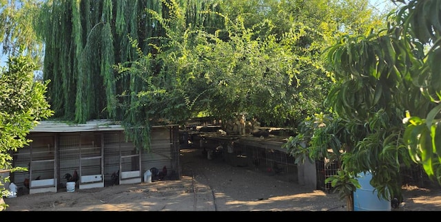 3415 E Lincoln Ave, Fresno, CA 93725 - view of patio featuring an outbuilding