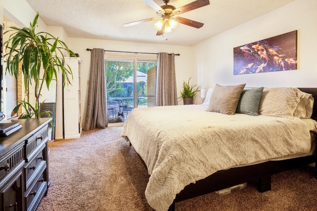 6372 N Benedict Ave, Fresno, CA 93711 - carpeted bedroom with access to exterior and ceiling fan