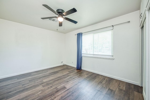 1821 W Lansing Way, Fresno, CA 93705 - empty room featuring dark wood-type flooring and a ceiling fan