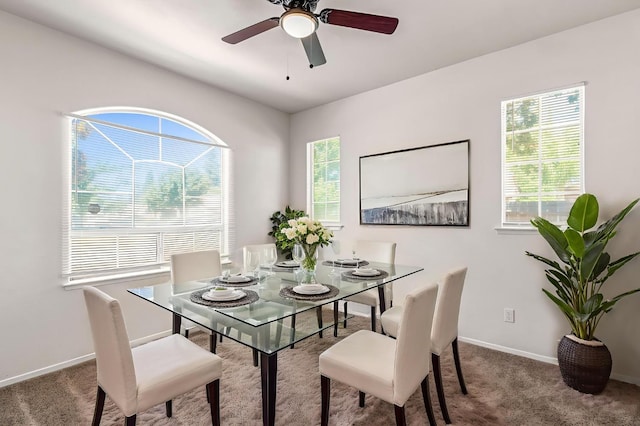 5811 W Beechwood Ave, Fresno, CA 93722 - dining area featuring carpet and a ceiling fan
