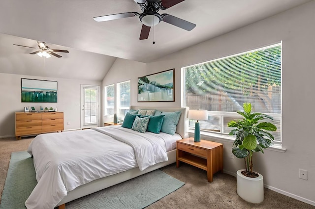 5811 W Beechwood Ave, Fresno, CA 93722 - carpeted bedroom with lofted ceiling and ceiling fan