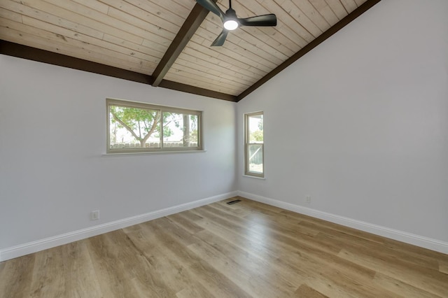 1904 S Fairway Ave, Fresno, CA 93727 - spare room featuring wood finished floors, wooden ceiling, and a ceiling fan