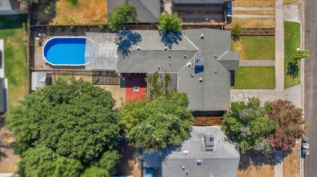 1440 E Fountain Way, Fresno, CA 93704 - aerial view of property and surrounding area with a pool area