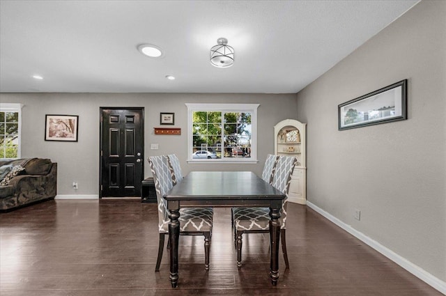 1440 E Fountain Way, Fresno, CA 93704 - dining room featuring dark wood-style floors and recessed lighting