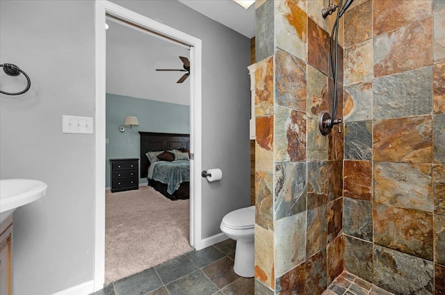 1440 E Fountain Way, Fresno, CA 93704 - full bath featuring a ceiling fan, ensuite bathroom, and a tile shower