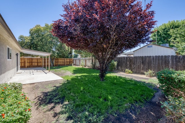 1648 Purvis Ave, Clovis, CA 93611 - fenced backyard featuring a patio area