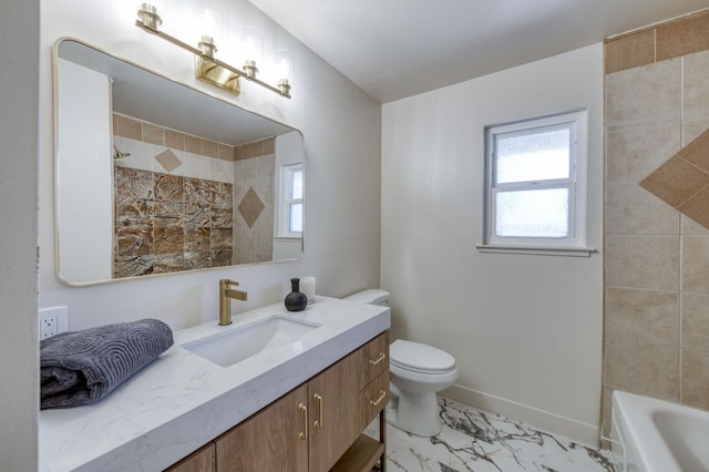 1648 Purvis Ave, Clovis, CA 93611 - bathroom featuring vanity and marble look tile flooring