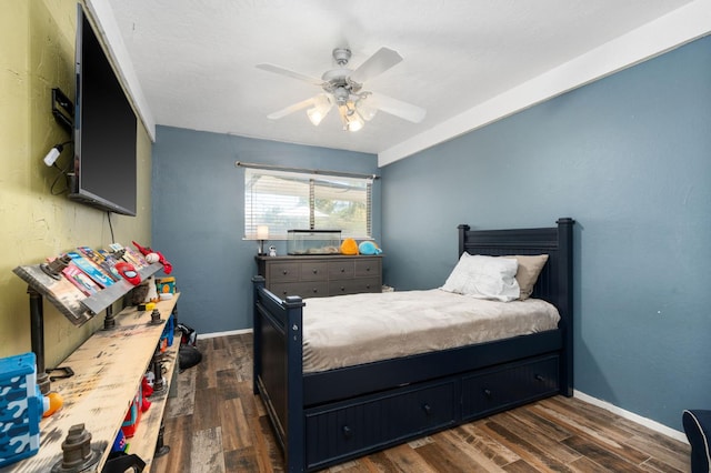 2344 E Menlo Ave, Fresno, CA 93710 - bedroom featuring dark wood-type flooring and ceiling fan