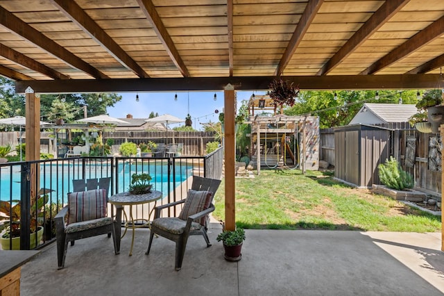 2344 E Menlo Ave, Fresno, CA 93710 - fenced backyard featuring a patio