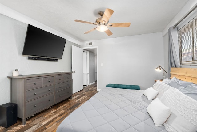 2344 E Menlo Ave, Fresno, CA 93710 - bedroom with dark wood-style floors and ceiling fan