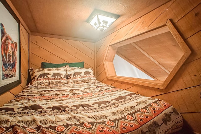 40904 Mill Run Ln Unit 60, Shaver Lake, CA 93664 - bedroom with wood walls