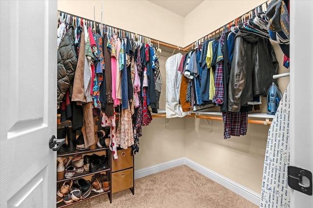 2481 S Via Versilia Dr, Fresno, CA 93727 - walk in closet featuring carpet floors