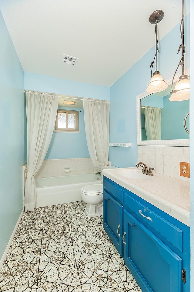 10465 E Herndon Ave, Clovis, CA 93619 - full bathroom with vanity, shower / tub combo with curtain, and tile patterned flooring