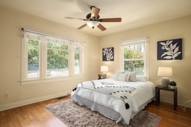 321 E Brown, Fresno, CA 93704 - bedroom featuring wood-type flooring and ceiling fan