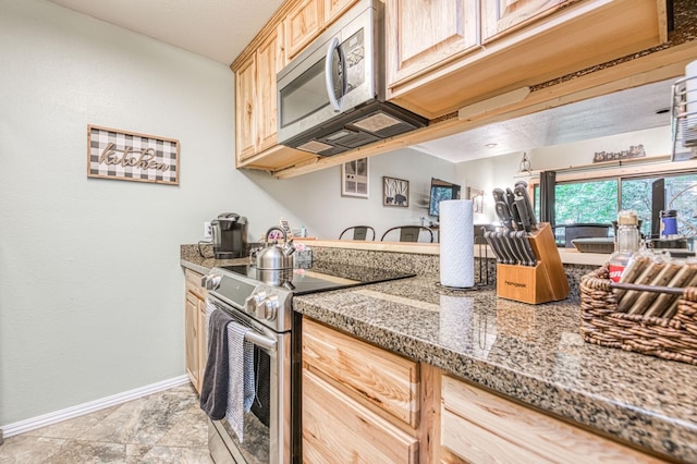 40748 Mill Run Ln Unit 5, Shaver Lake, CA 93664 - kitchen with stainless steel appliances and light brown cabinetry