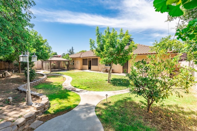 135 N Park Dr, Madera, CA 93637 - view of yard featuring a gazebo