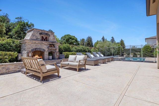 2706 Trenton Ave, Clovis, CA 93619 - view of patio featuring an outdoor living space with a fireplace
