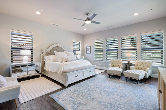 2706 Trenton Ave, Clovis, CA 93619 - bedroom with wood finished floors, ceiling fan, and recessed lighting