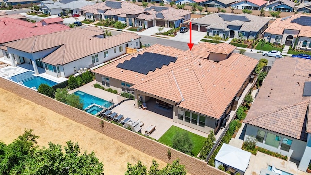 2706 Trenton Ave, Clovis, CA 93619 - aerial perspective of suburban area featuring a pool area