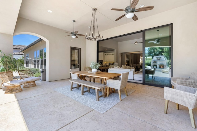 2706 Trenton Ave, Clovis, CA 93619 - view of patio / terrace with ceiling fan, outdoor dining space, and an outdoor hangout area