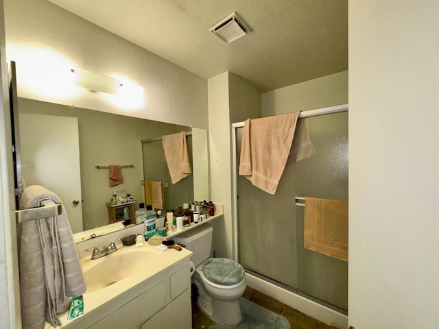 7637 Nixos Way, Sacramento, CA 95823 - full bath with a stall shower, vanity, and a textured ceiling