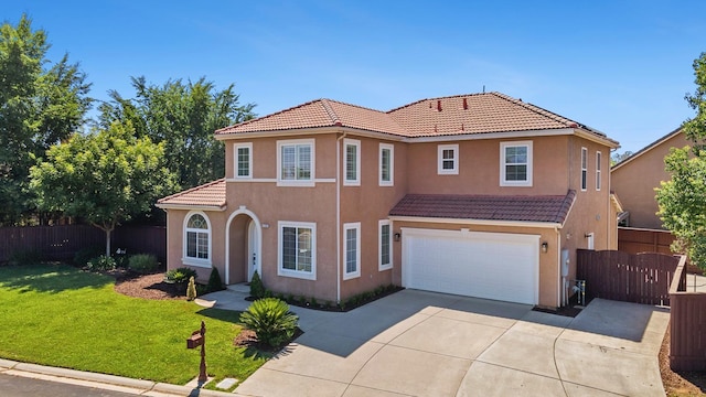 4160 N Creekbend, Clovis, CA 93619 - view of front of home featuring a tile roof, an attached garage, driveway, and stucco siding