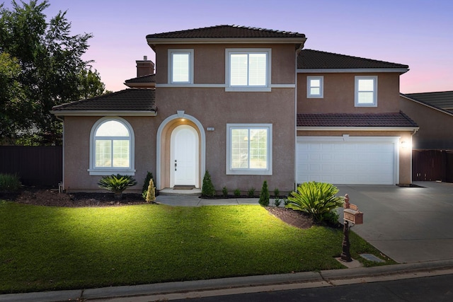 4160 N Creekbend, Clovis, CA 93619 - view of front of property featuring a tile roof, concrete driveway, an attached garage, and stucco siding