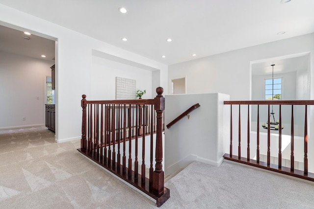 4160 N Creekbend, Clovis, CA 93619 - stairs featuring carpet flooring and recessed lighting