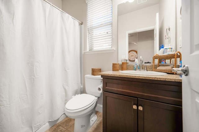 1728 E Green Sage Ave, Fresno, CA 93730 - full bathroom featuring vanity, curtained shower, and tile patterned floors