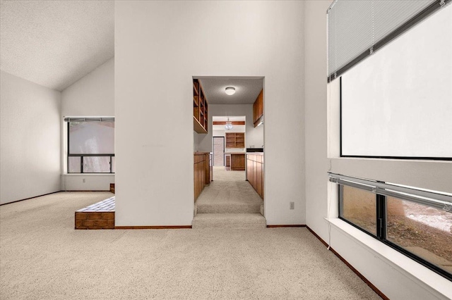 835 E Ashcroft Ave, Fresno, CA 93704 - hallway with light carpet and vaulted ceiling