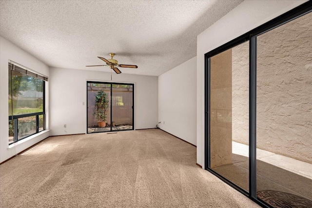 835 E Ashcroft Ave, Fresno, CA 93704 - unfurnished room with a ceiling fan, carpet, and a textured ceiling