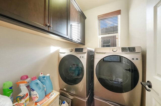 11319 N Via Napoli Dr, Fresno, CA 93730 - washroom with washer and dryer and cabinet space