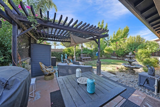 11319 N Via Napoli Dr, Fresno, CA 93730 - view of patio / terrace with a pergola and a grill