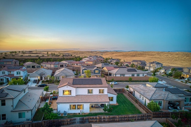 924 Orchard Hills Rd, Madera, CA 93636 - aerial view at dusk of a residential view and a mountain view